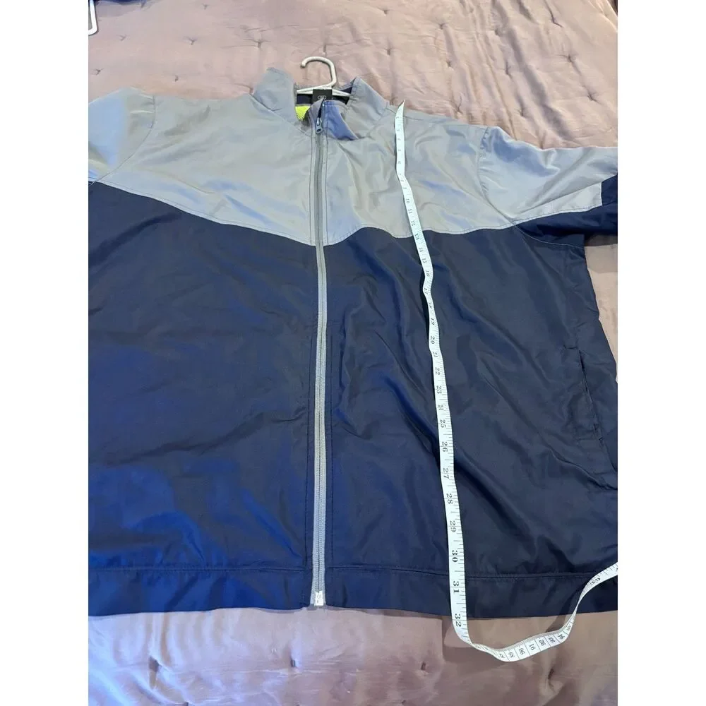 Starter Windbreaker Jacket Mens 3XL Gray Navy Colorblock Lightweight Mesh